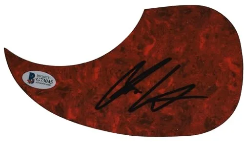 Chris Lane — Chris Lane Musician Authentic Signed Red Acoustic Guitar Pick Guard BAS #G73045, изображение 2