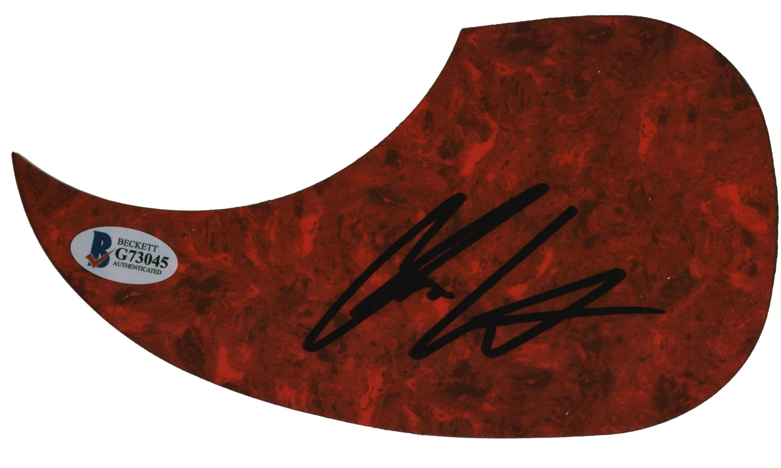 Chris Lane — Chris Lane Musician Authentic Signed Red Acoustic Guitar Pick Guard BAS #G73045, изображение 3