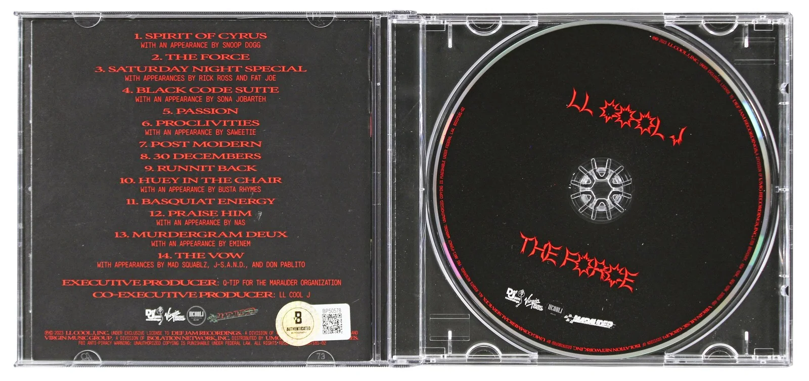 L.L. Cool J — L.L. Cool J. Authentic Signed The Force Cd Insert W/ Disk BAS #BP50578, image 4