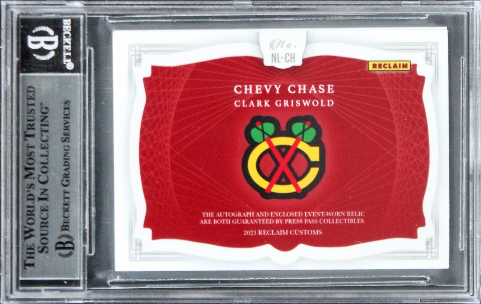Chevy Chase — Chevy Chase Christmas Vacation Signed Custom Relic Card #1/10 BAS Slab #16906936, изображение 2