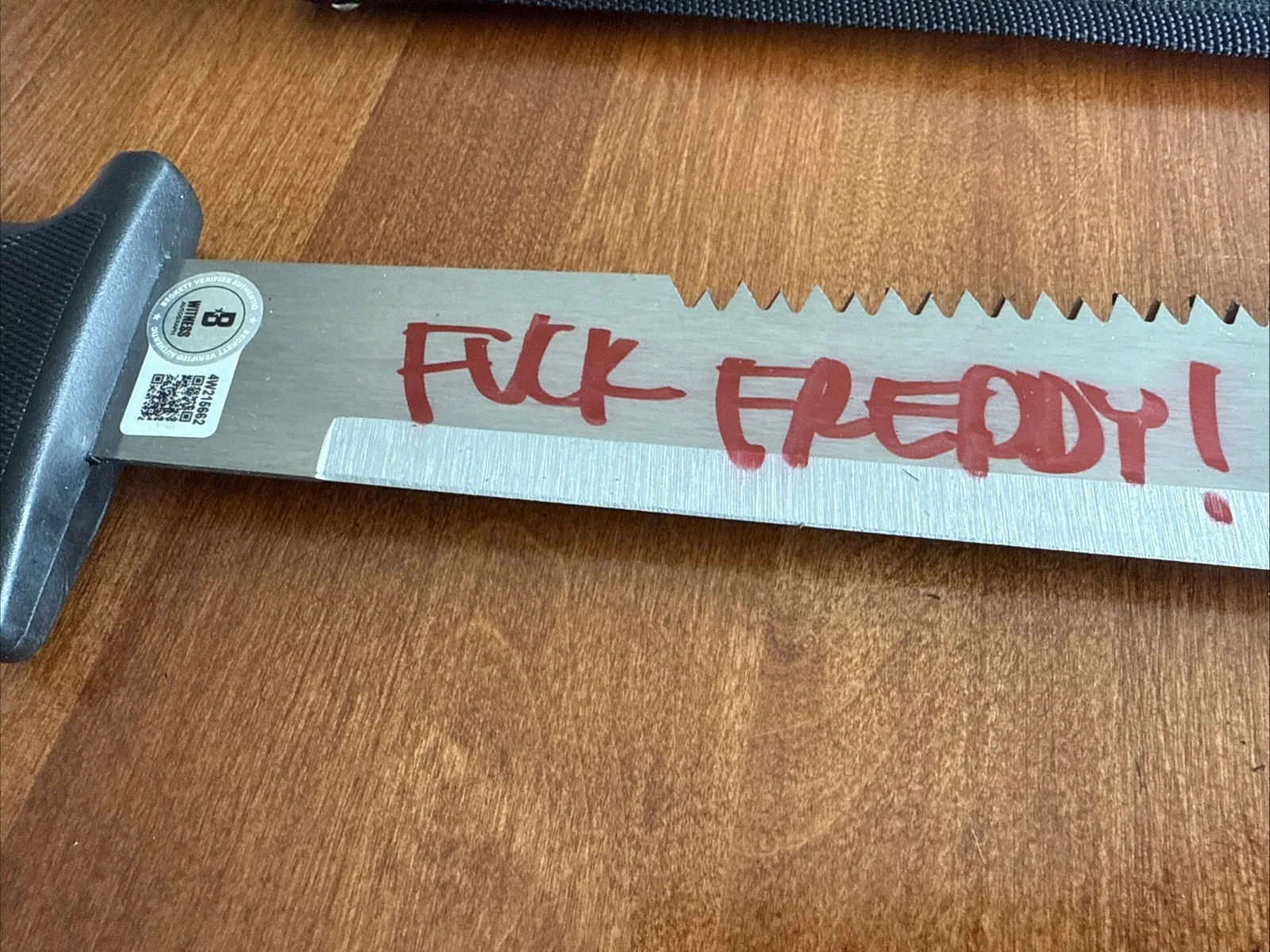 Ari Lehman — Ari Lehman Signed Inscribed (F*** FREDDY & Jason 1) Machete Black Handle BECKETT, image 2