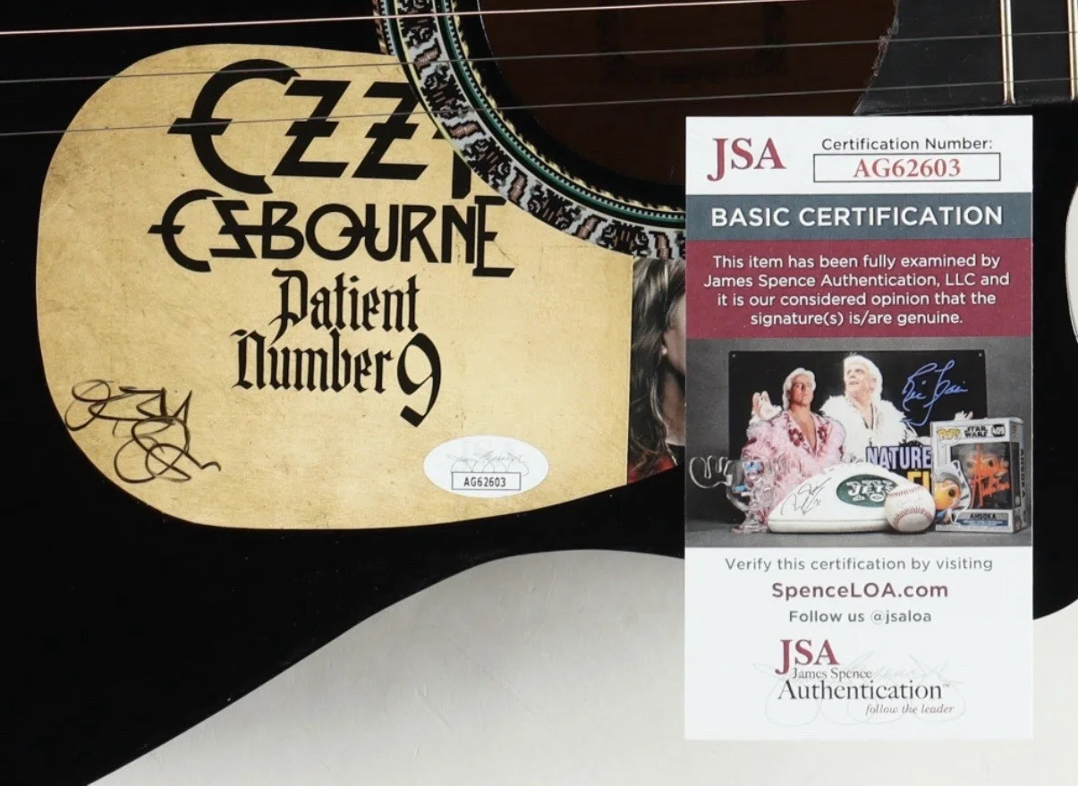 Ozzy Osbourne Signed 'Patient Number 9' Guitar JSA Authenticated Autograph, image 2
