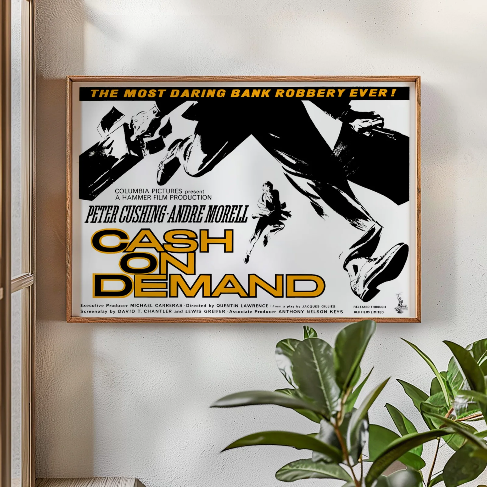 Cash On Demand - 1961 Hammer Thriller Film Restored 30" x 40" UK Quad Poster, изображение 2