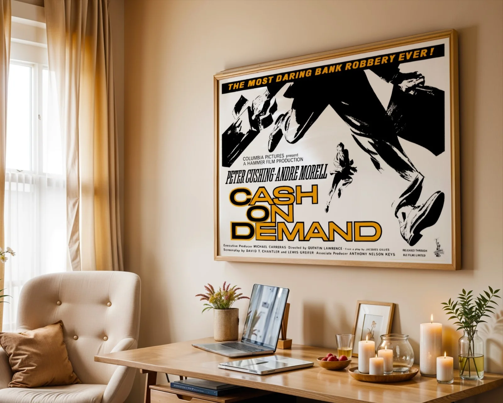 Cash On Demand - 1961 Hammer Thriller Film Restored 30" x 40" UK Quad Poster, изображение 5