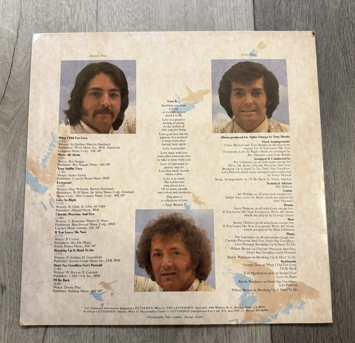 The Lettermen - Love Is… Signed Autographed Album (1981 LP Vinyl), изображение 2