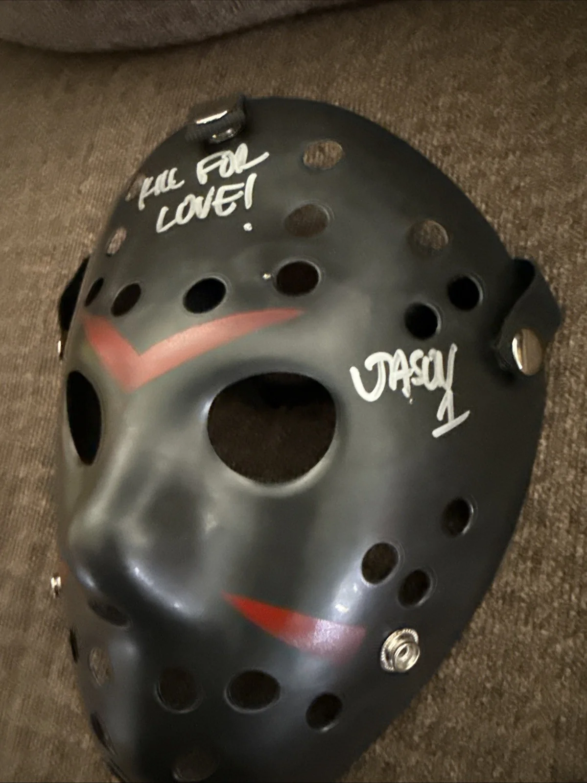 Ari Lehman — STUNNING Friday The 13th "Kill Fir Love Jason 1” Ari Lehman Signed Jason Mask BA, изображение 3