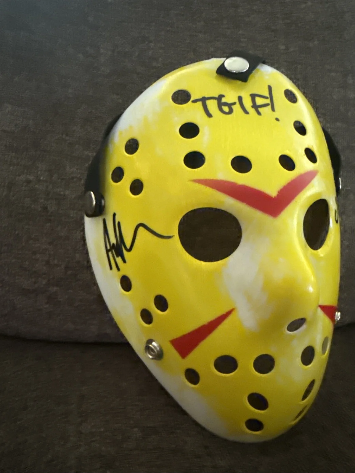 Ari Lehman — Friday The 13th Ari Lehman “TGIF & Jason 1” Signed Voorhees Mask JSA, image 2
