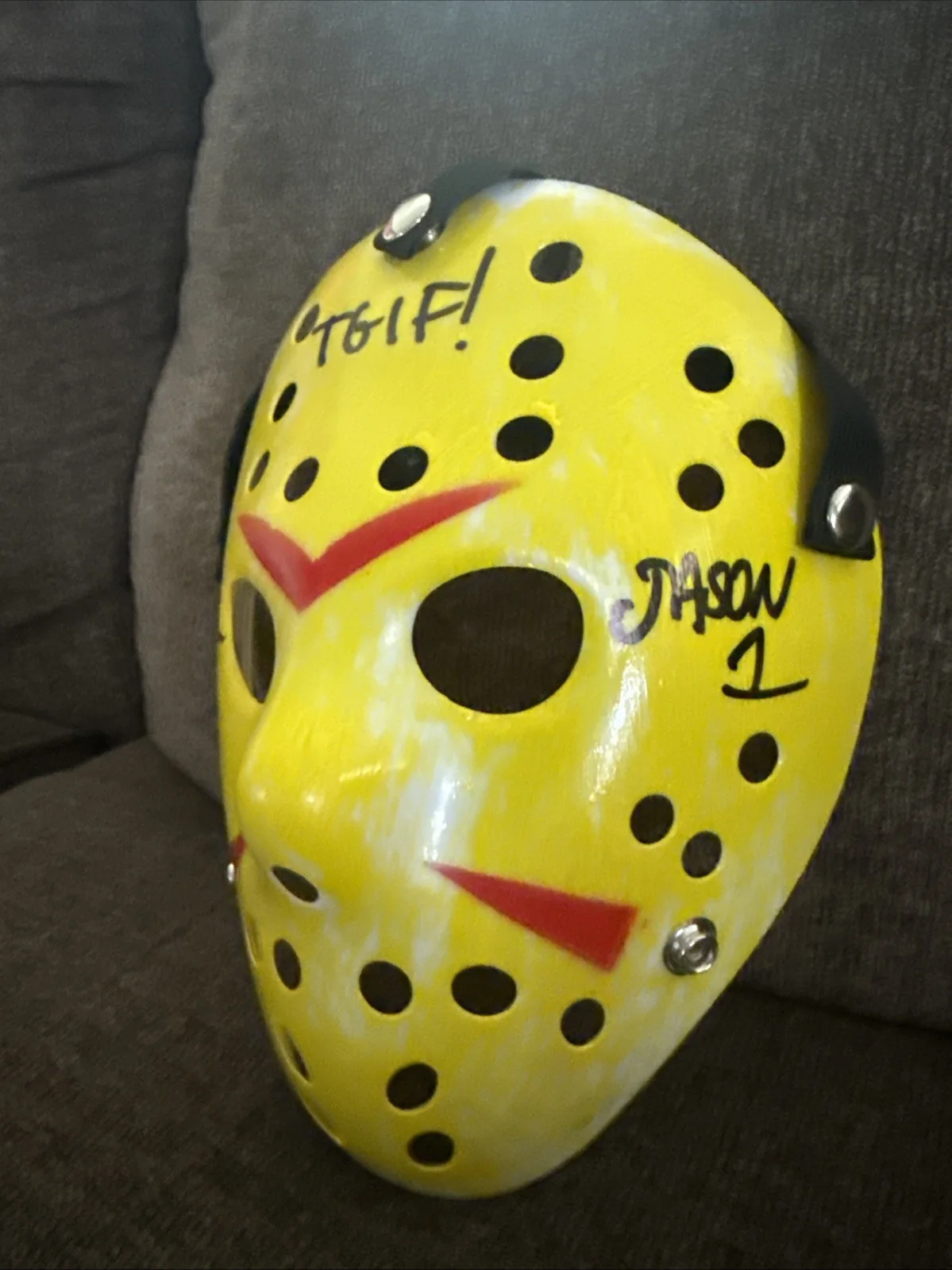 Ari Lehman — Friday The 13th Ari Lehman “TGIF & Jason 1” Signed Voorhees Mask JSA, image 3