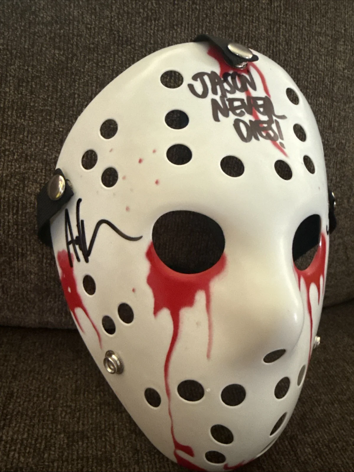 Ari Lehman — STUNNING Friday The 13th "Jason 1 & Never Dies” Ari Lehman Signed Jason Mask BA, image 2