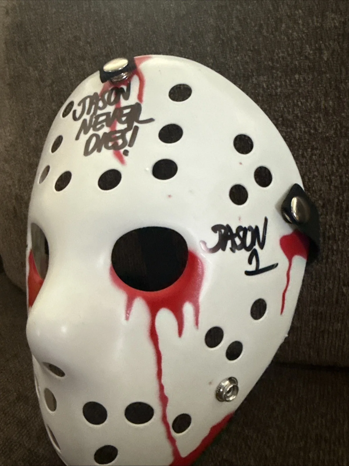 Ari Lehman — STUNNING Friday The 13th "Jason 1 & Never Dies” Ari Lehman Signed Jason Mask BA, image 3