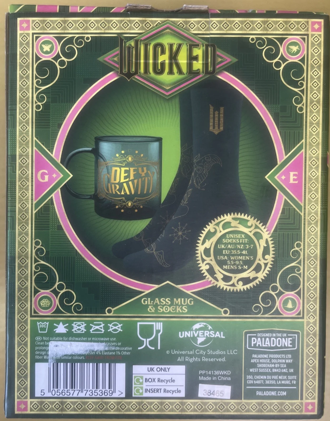 ~ Wicked Mug & socks ~ Defy Gravity Mug ~ Elphaba ~ Glinda ~ NEW GENUINE ITEM, image 2