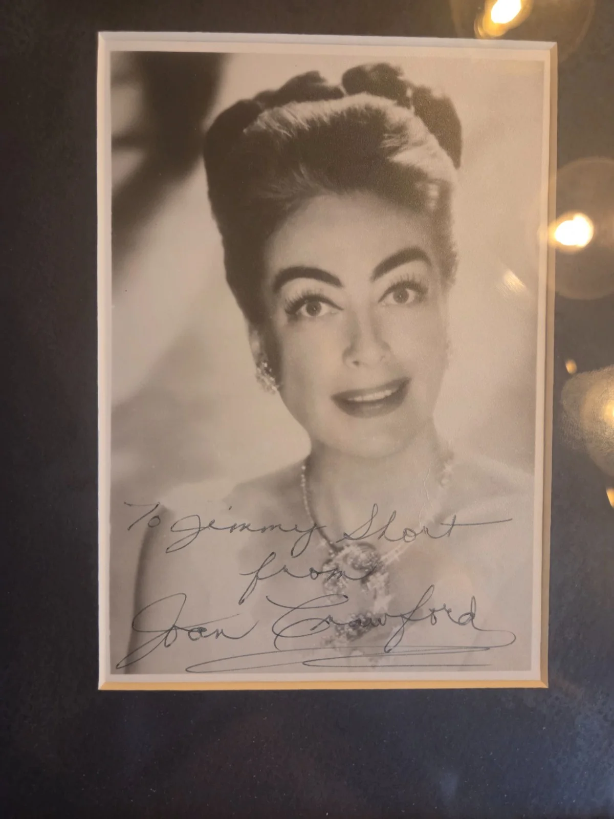 Joan Crawford — JOAN CRAWFORD autographed 5x7 picture & inscribed to Jimmy RARE Signed