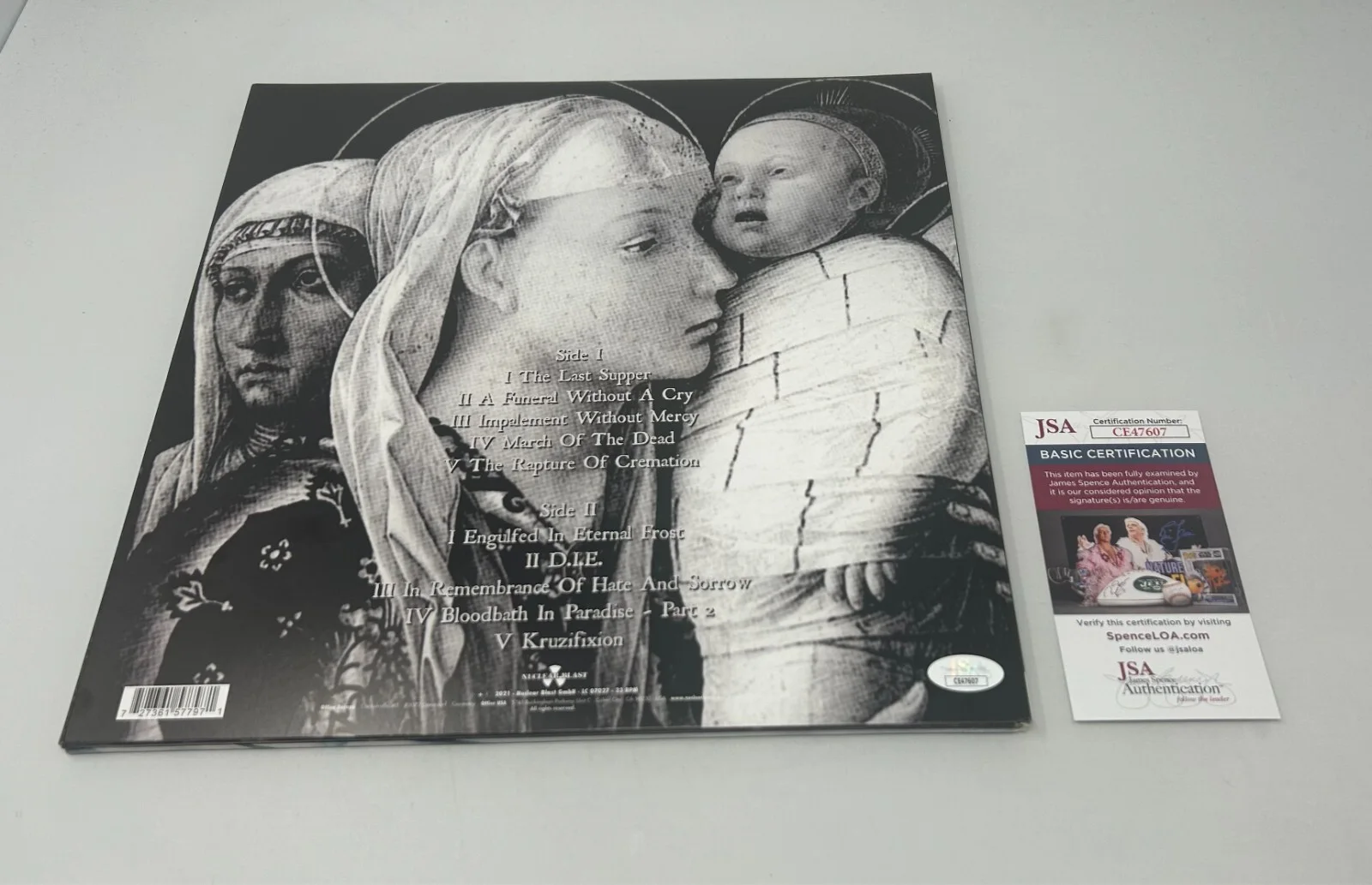Helmuth Lehner signed Belphegor The Last Supper Album JSA COA, image 2