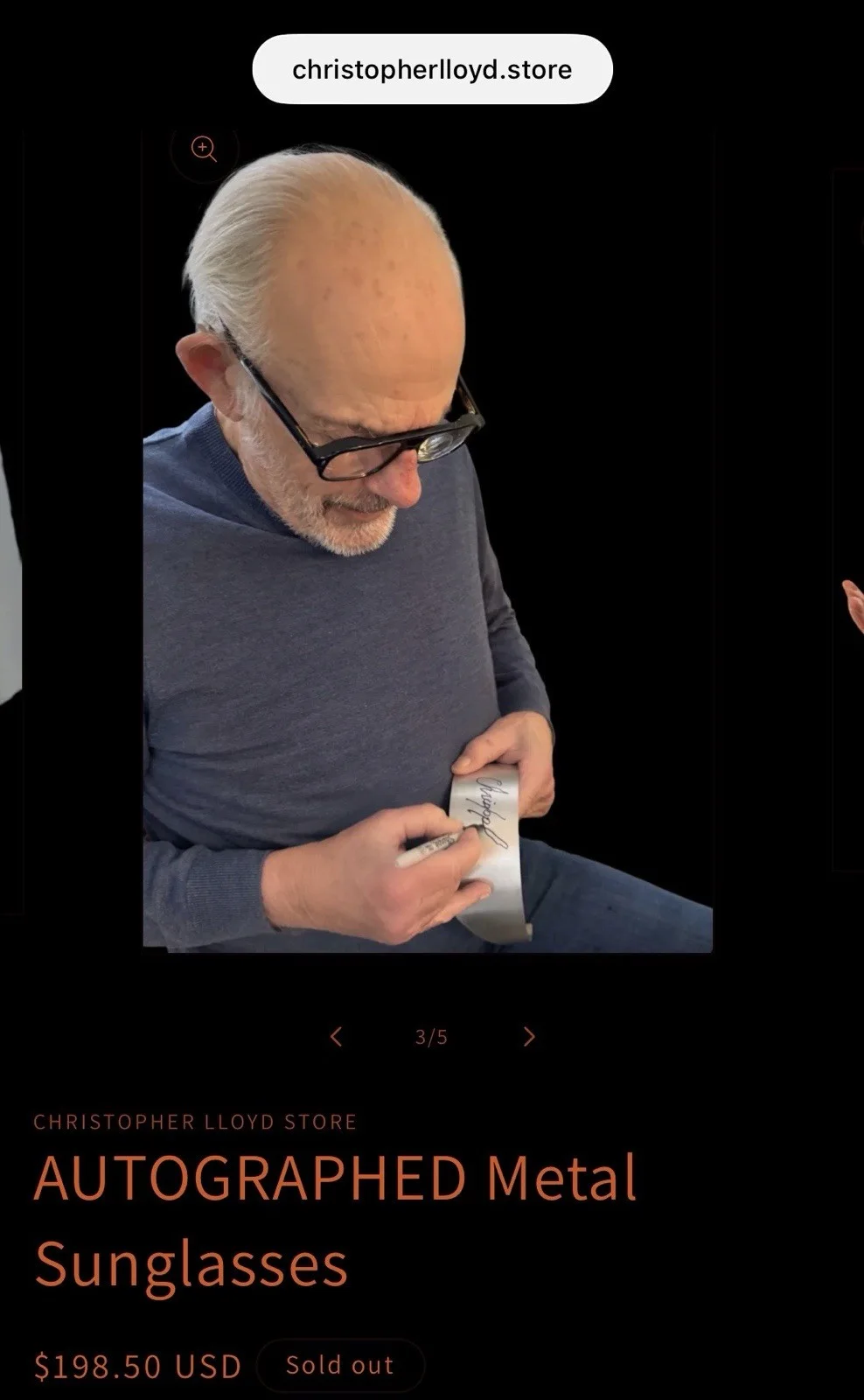 Christopher Lloyd — Christopher Lloyd Signed Doc Brown Metal Glasses Back to the Future 2 Prop BTTF, image 2