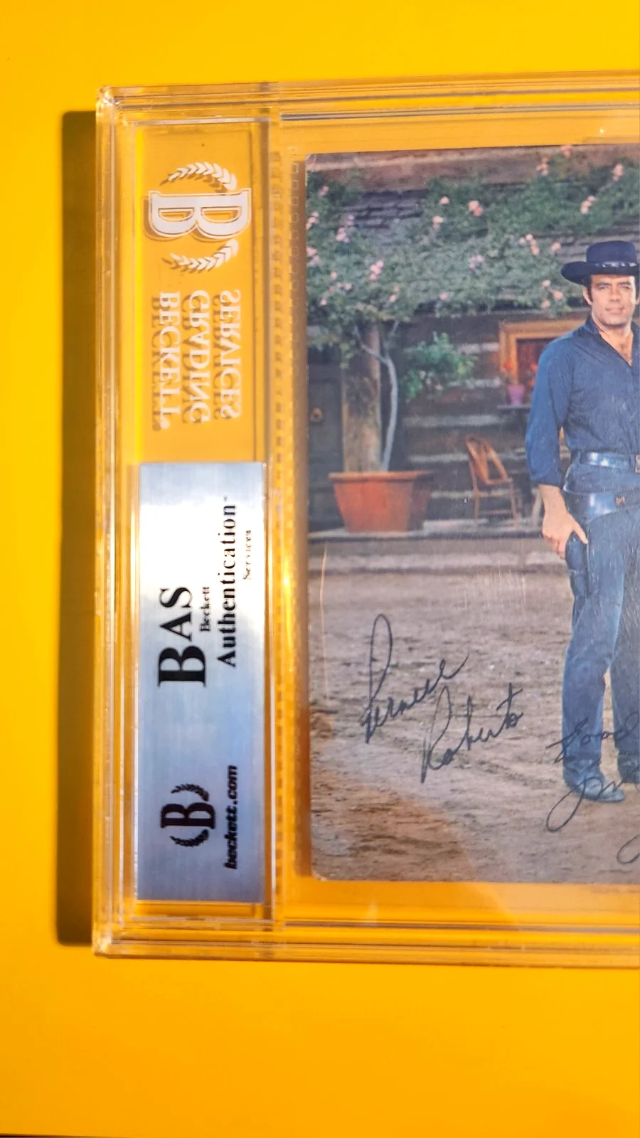 Michael Landon, Dan Blocker, Lorne Greene — BONANZA WESTERN TV SHOW GREENE BLOCKER LANDON CAST SIGNED BECKETT AUTHENTIC, image 3