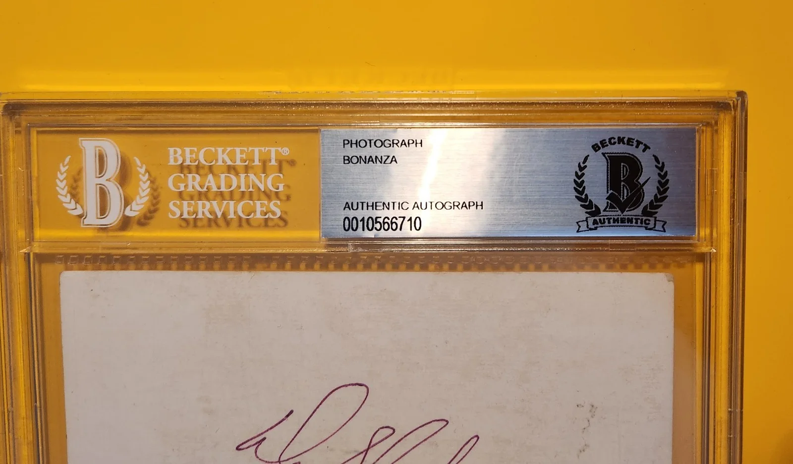 Michael Landon, Dan Blocker, Lorne Greene — BONANZA WESTERN TV SHOW GREENE BLOCKER LANDON CAST SIGNED BECKETT AUTHENTIC, image 4