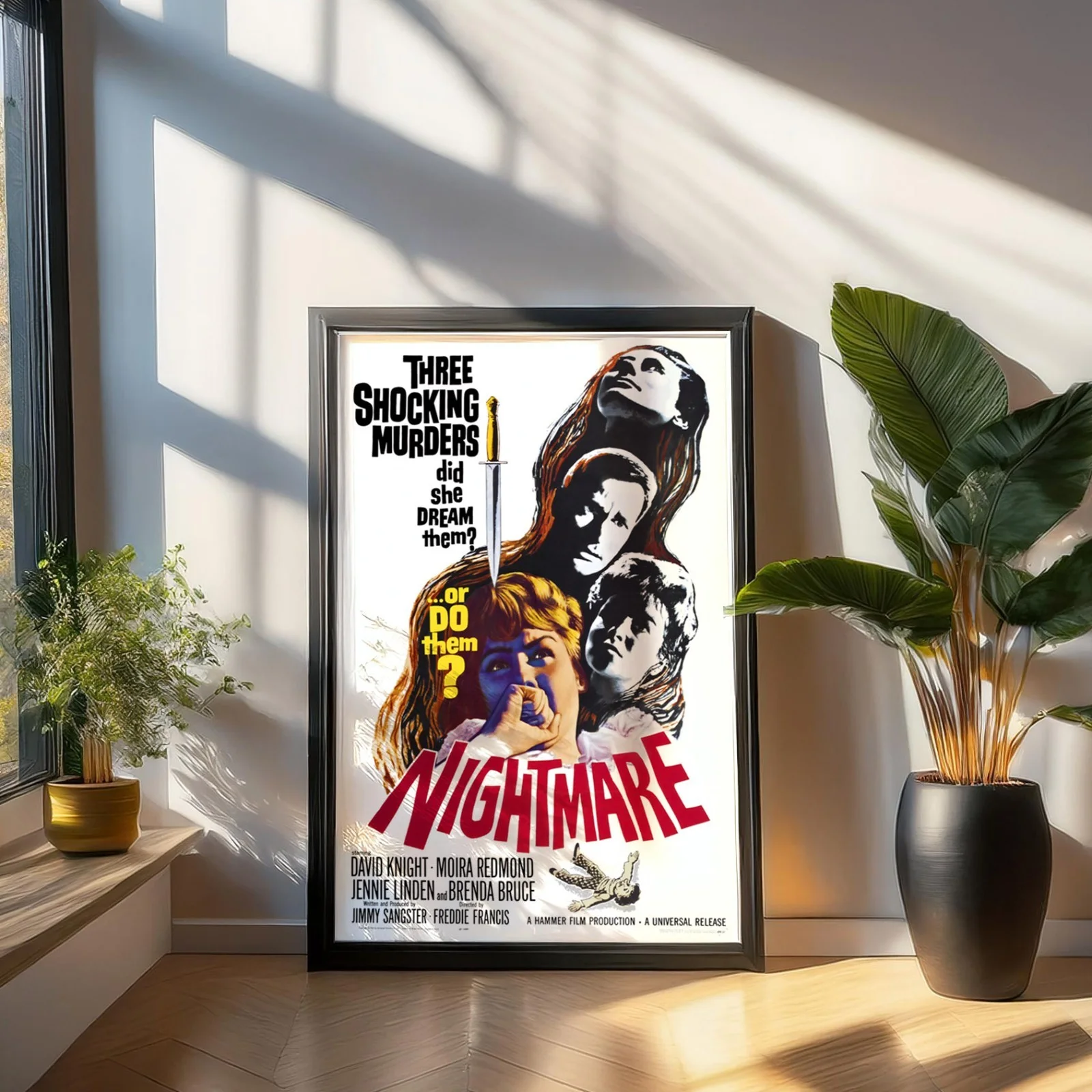 Nightmare 1964 - Psychological Hammer Horror Restored 27.2" x 41" US One Sheet, изображение 3