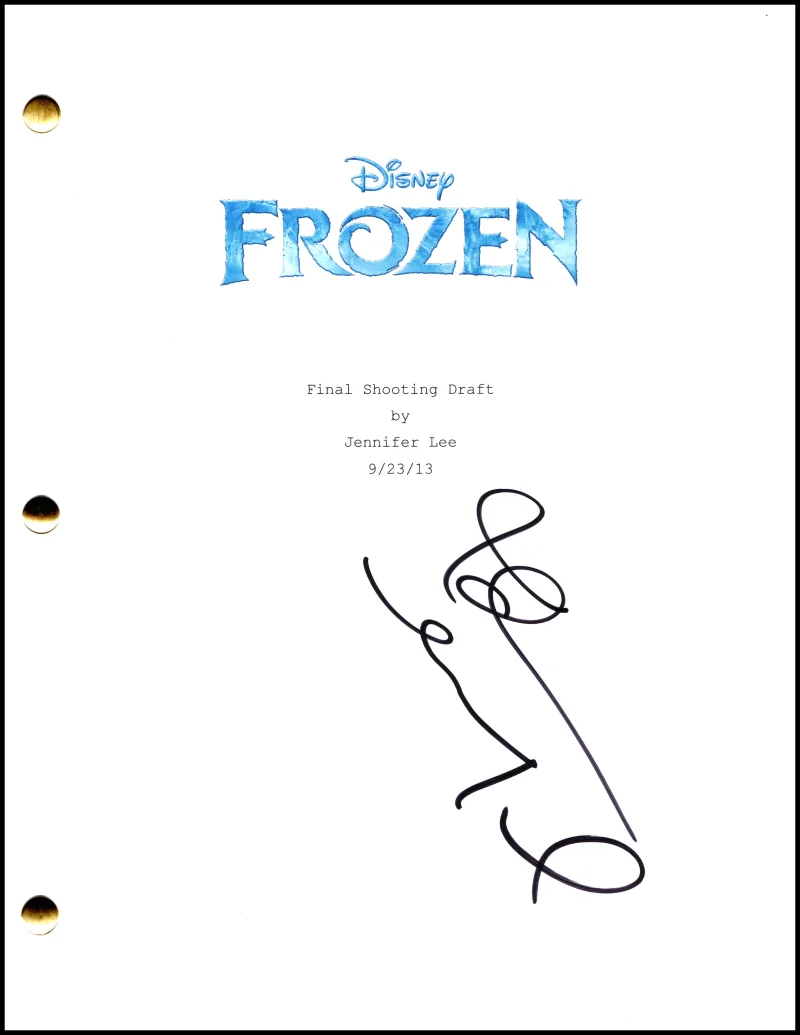 Idina Menzel — Idina Menzel Signed Autograph Frozen Full Movie Script Screenplay Princess Elsa