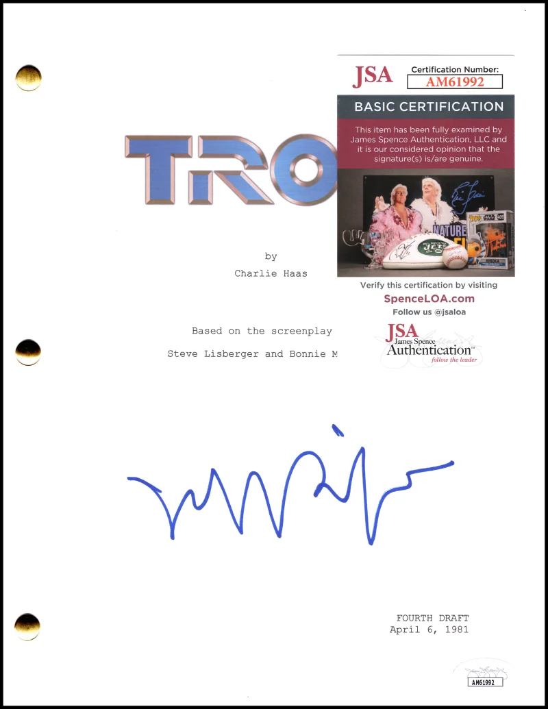 Jeff Bridges — Jeff Bridges Signed Autograph TRON 1982 Script Screenplay - Kevin Flynn JSA COA, image 2