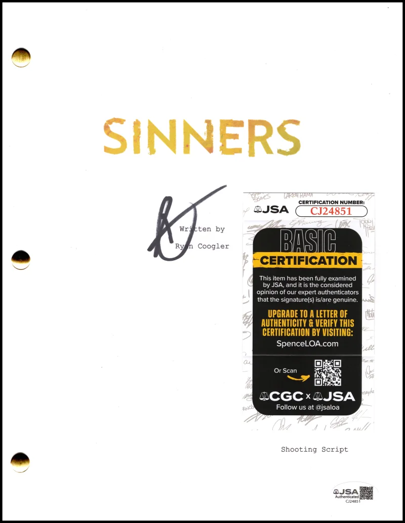 Ryan Coogler — Ryan Coogler Signed Autograph Sinners Full Movie Script Screenplay w/ JSA COA, image 2