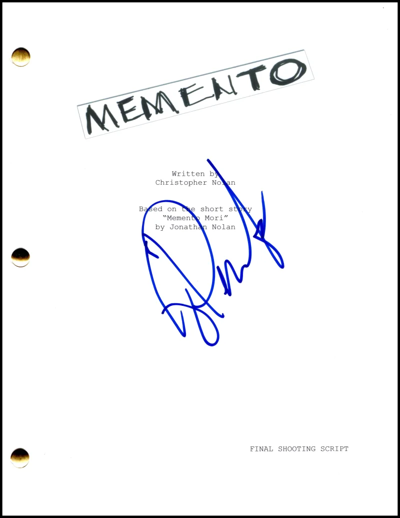 Joe Pantoliano — Joe Pantoliano Signed Autograph Memento Full Movie Script by Christopher Nolan