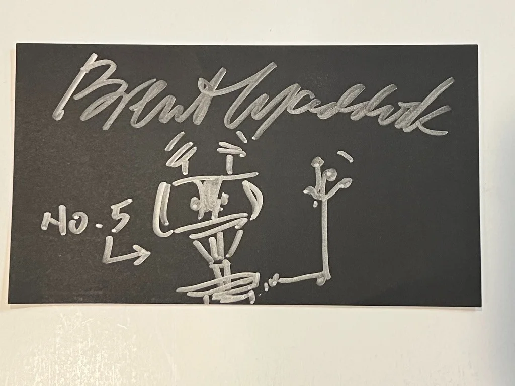 BRENT MADDOCK Hand Signed SHORT CIRCUIT SKETCH 3 3/4" x 6 1/2" Card, image 2