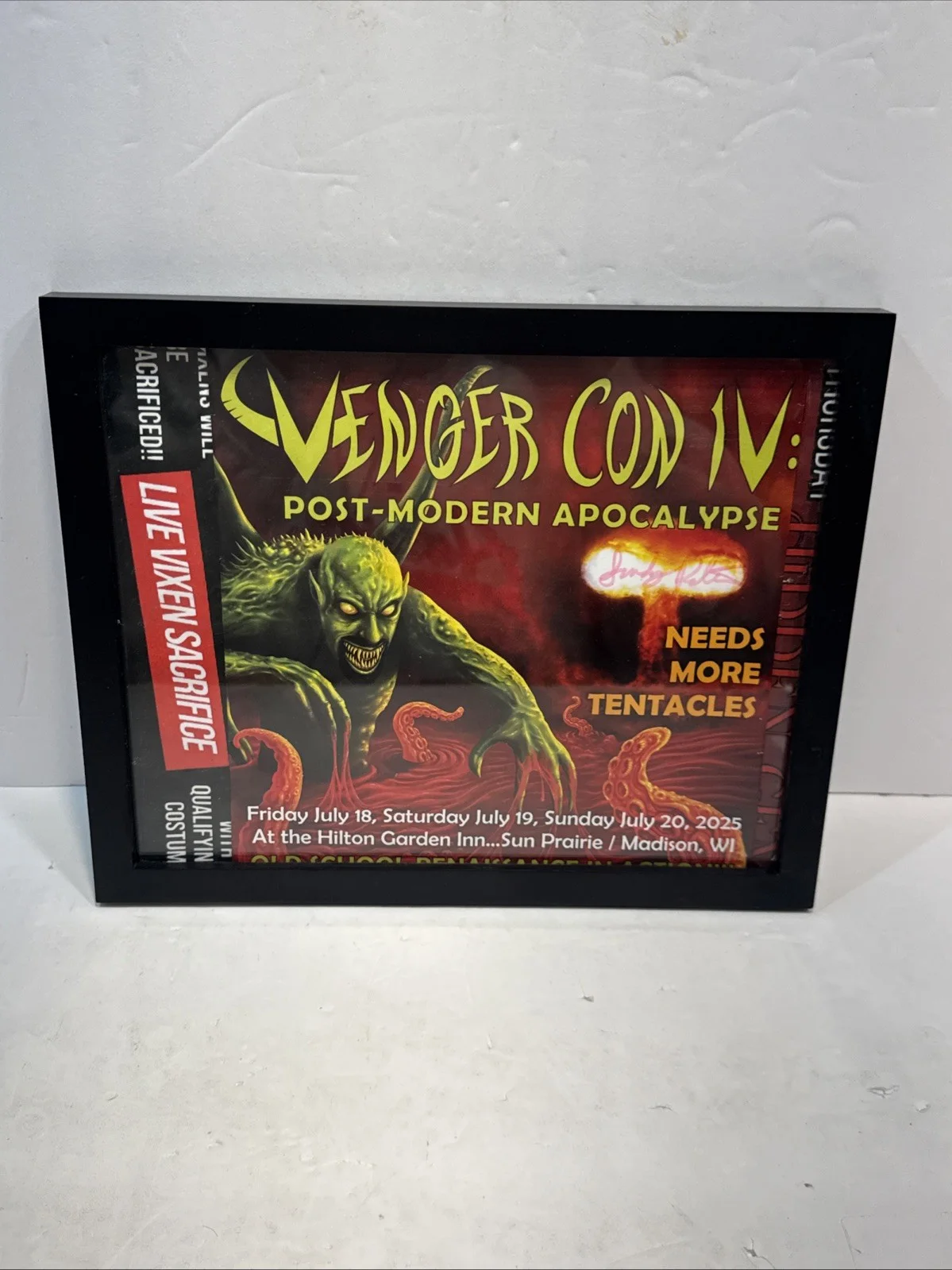 Sandy Petersen Signed Venger Con IV "Needs More Tentacles" Poster, image 2
