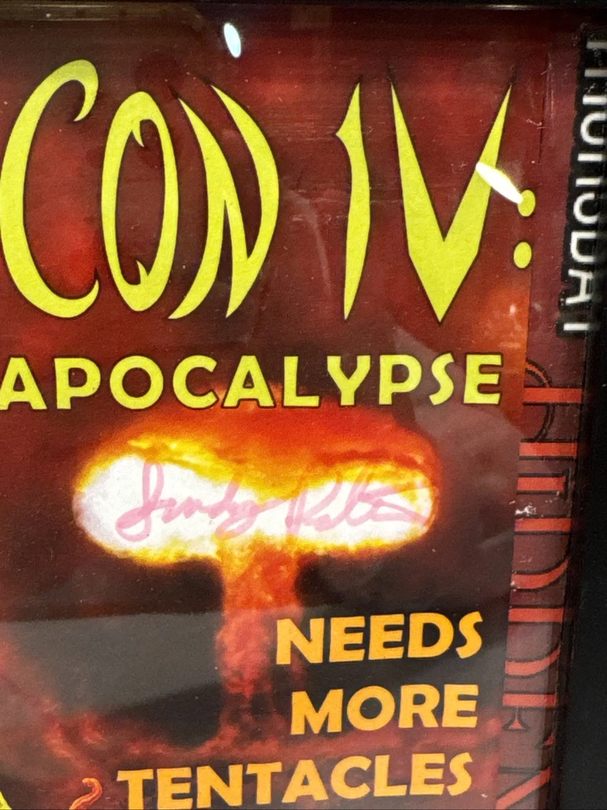 Sandy Petersen Signed Venger Con IV "Needs More Tentacles" Poster, image 3