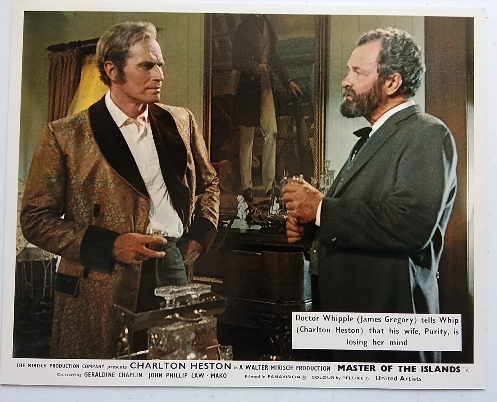 MASTER OF THE ISLANDS, SET OF 8 UK LOBBY CARDS, 1970. CHARLTON HESTON., изображение 2