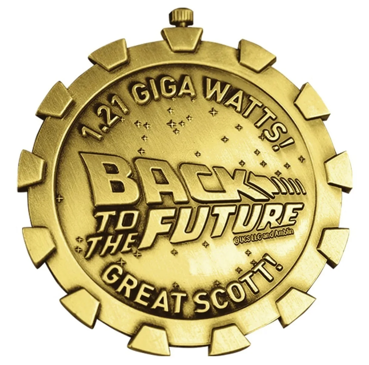 BACK TO THE FUTURE 24k Gold Plated Limited Edition Medallion BTTF DELOREAN 1985, image 3