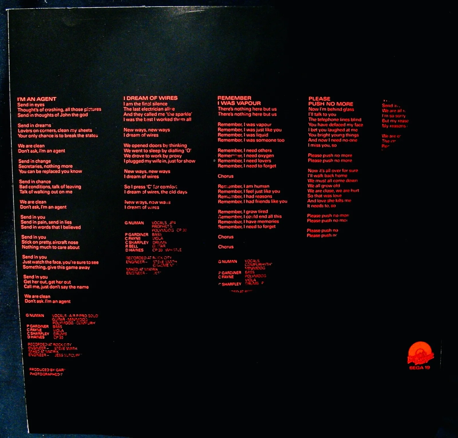 GARY NUMAN Signed TELEKON UK Import Album~Near Mint! BEGGARS BANQUET #BEGA 19, изображение 5
