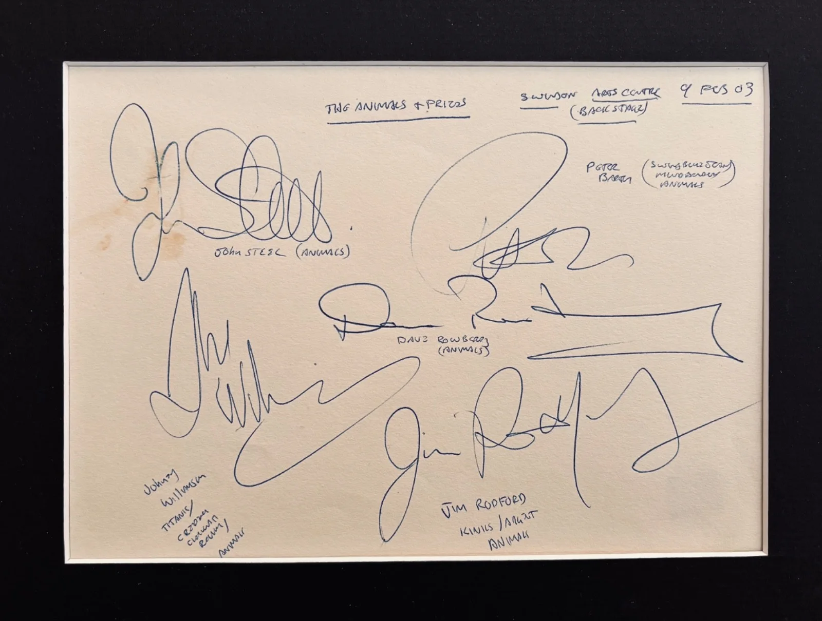 THE ANIMALS Signed Matted Signature & Photo Display w/COA~Eric Burdon, image 2