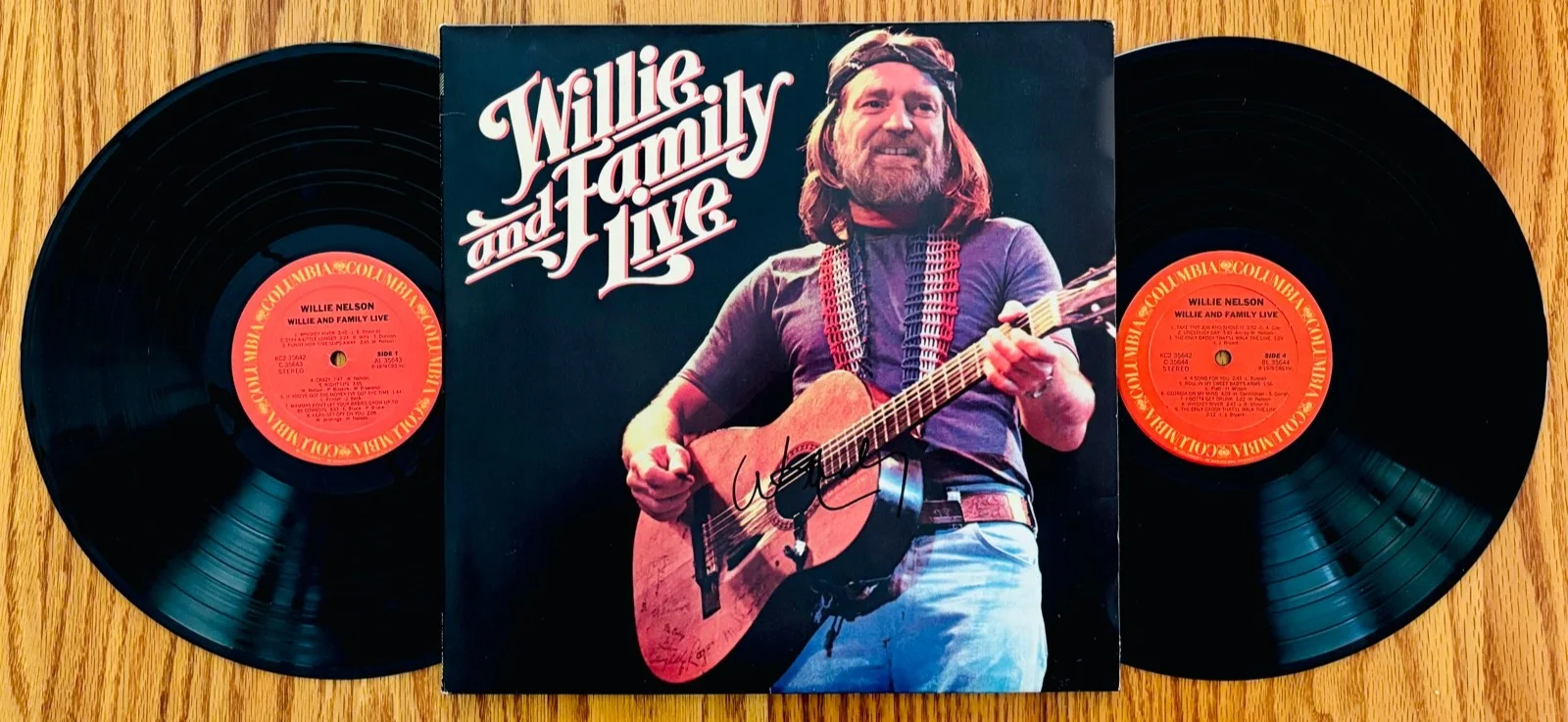 WILLIE NELSON~Signed WILLIE & FAMILY LIVE Double Album~Near Mint! The Highwaymen, изображение 3