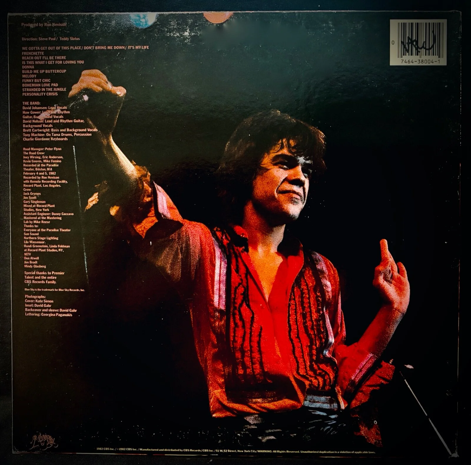 DAVID JOHANSEN Signed LIVE IT UP Promo/DJ Album~New York Dolls~Buster Poindexter, изображение 3