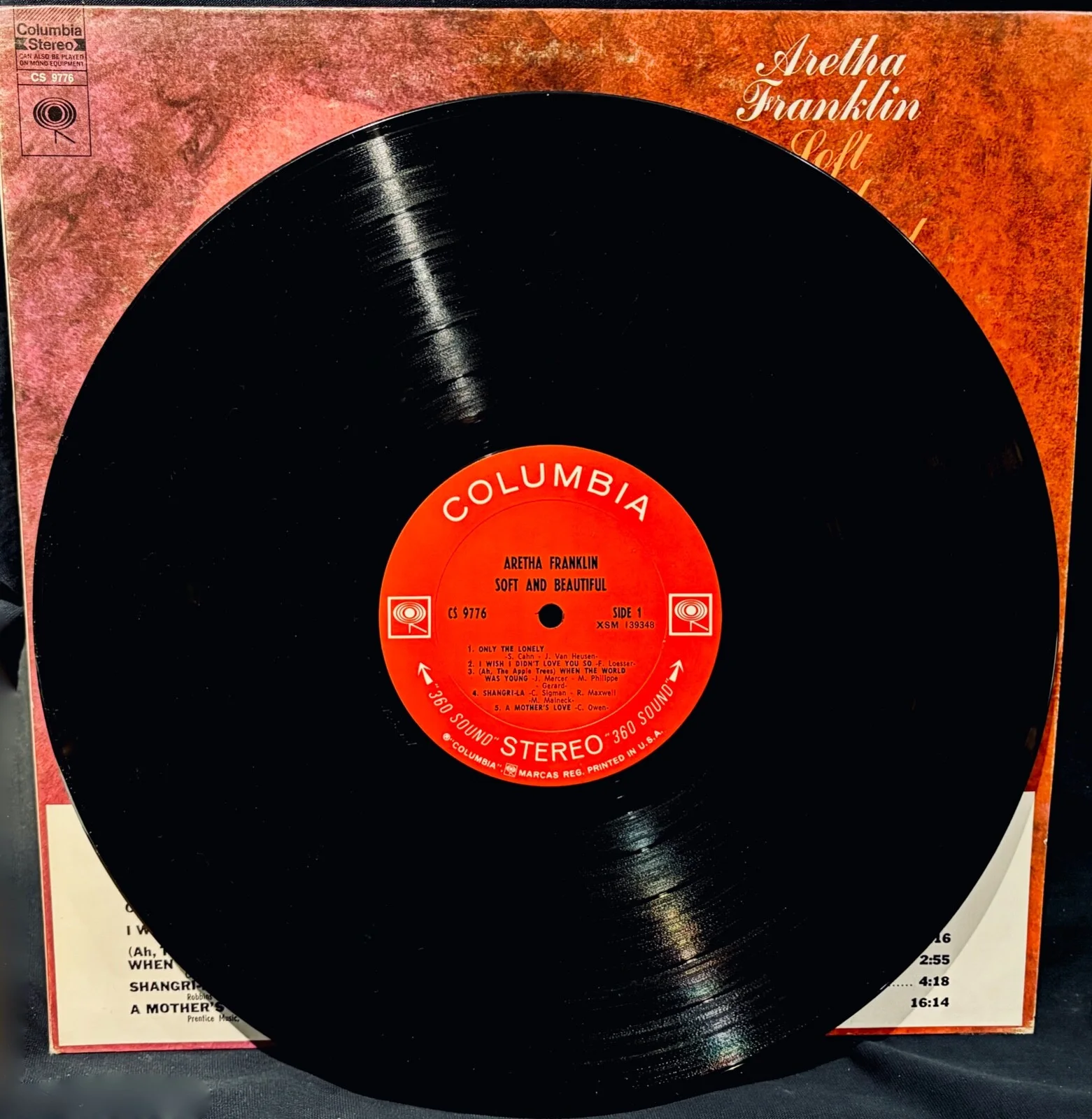 ARETHA FRANKLIN Signed SOFT AND BEAUTIFUL Promo Album w/Timing Strip~Near Mint!, изображение 2