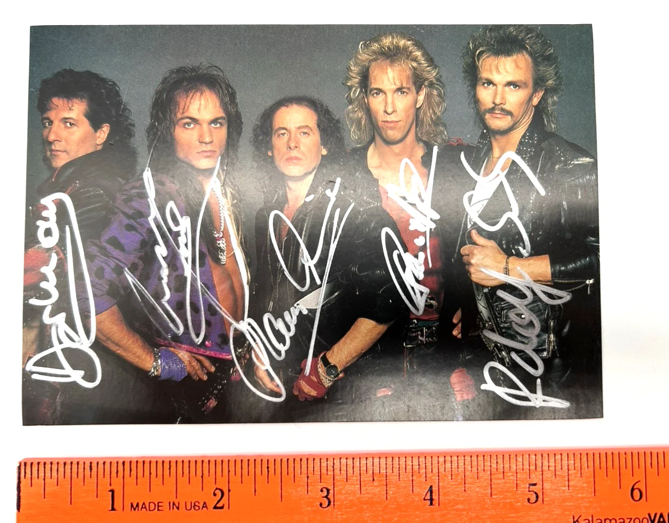 SCORPIONS BAND SIGNED PHOTO CARD & NOTE Vintage Original Autographs JSA COA, изображение 2