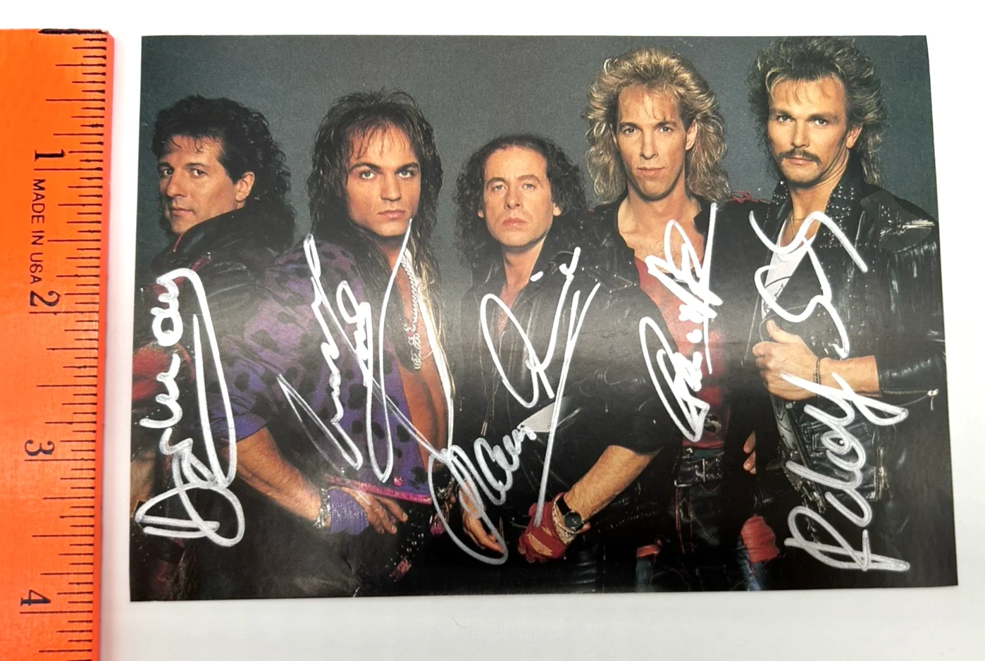 SCORPIONS BAND SIGNED PHOTO CARD & NOTE Vintage Original Autographs JSA COA, изображение 3