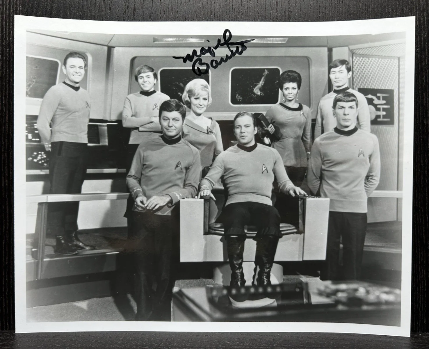 Majel Barrett — MAJEL BARRETT HAND SIGNED ORIGINAL STAR TREK CREW PHOTO Autograph Auth JSA COA