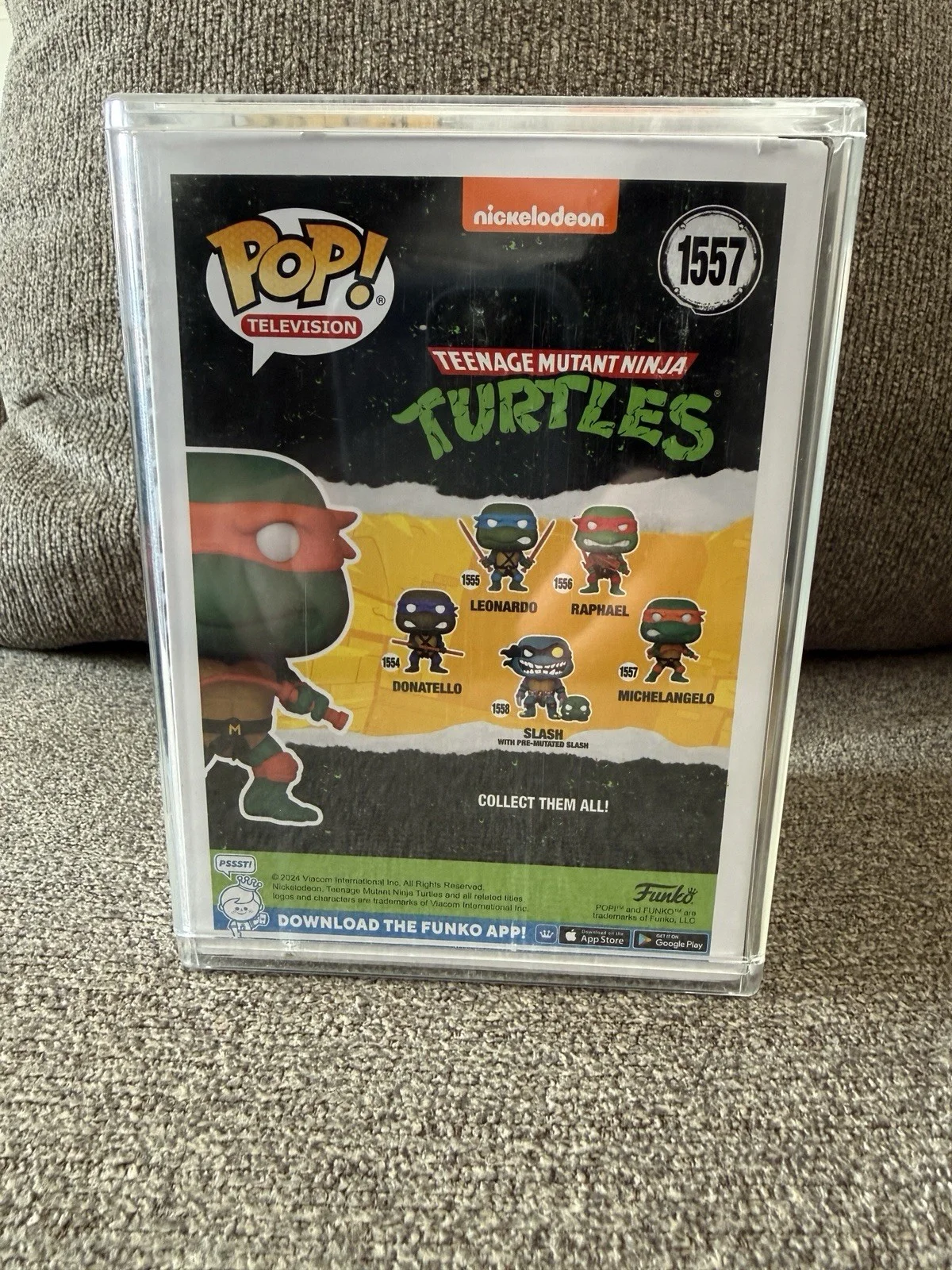Funko Pop Television Teenage Mutant Ninja Turtles Michelangelo #1557 Signed, image 3