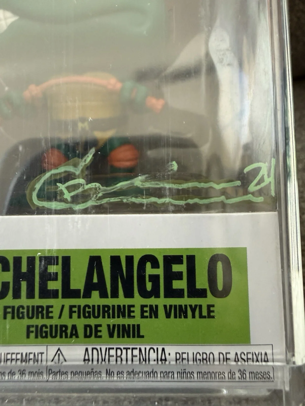 Funko Pop Television Teenage Mutant Ninja Turtles Michelangelo #1557 Signed, image 5