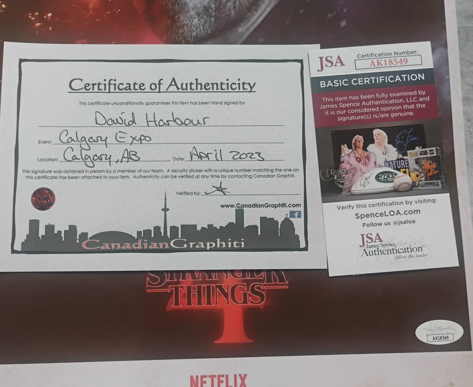 David Harbour Hand Signed 11x14 Photo JSA COA Stranger Things NO US TARIFFS, image 4