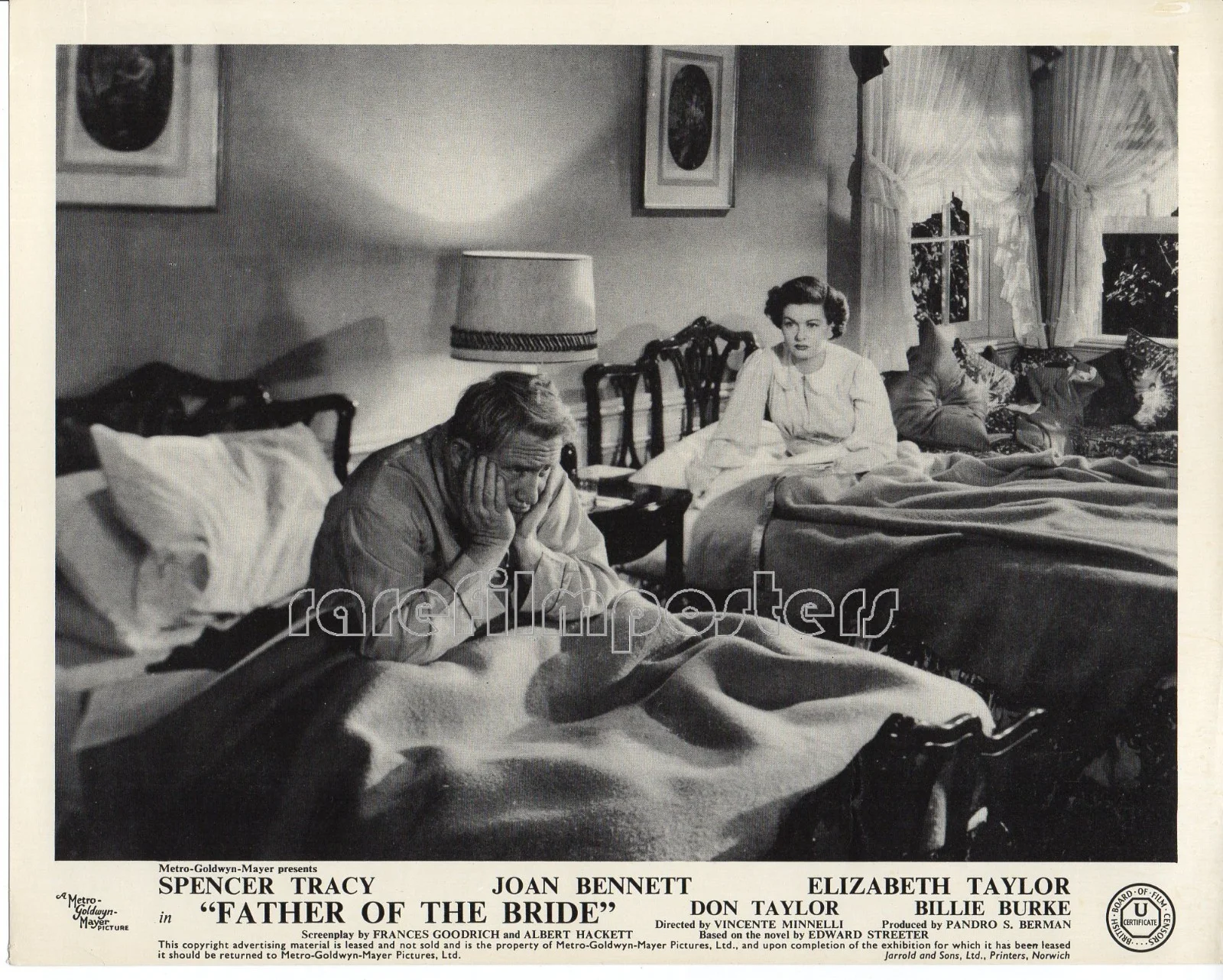 FATHER OF THE BRIDE 1950 Elizabeth Taylor, Spencer Tracy 4 UK 10x8 LOBBY CARDS, изображение 4
