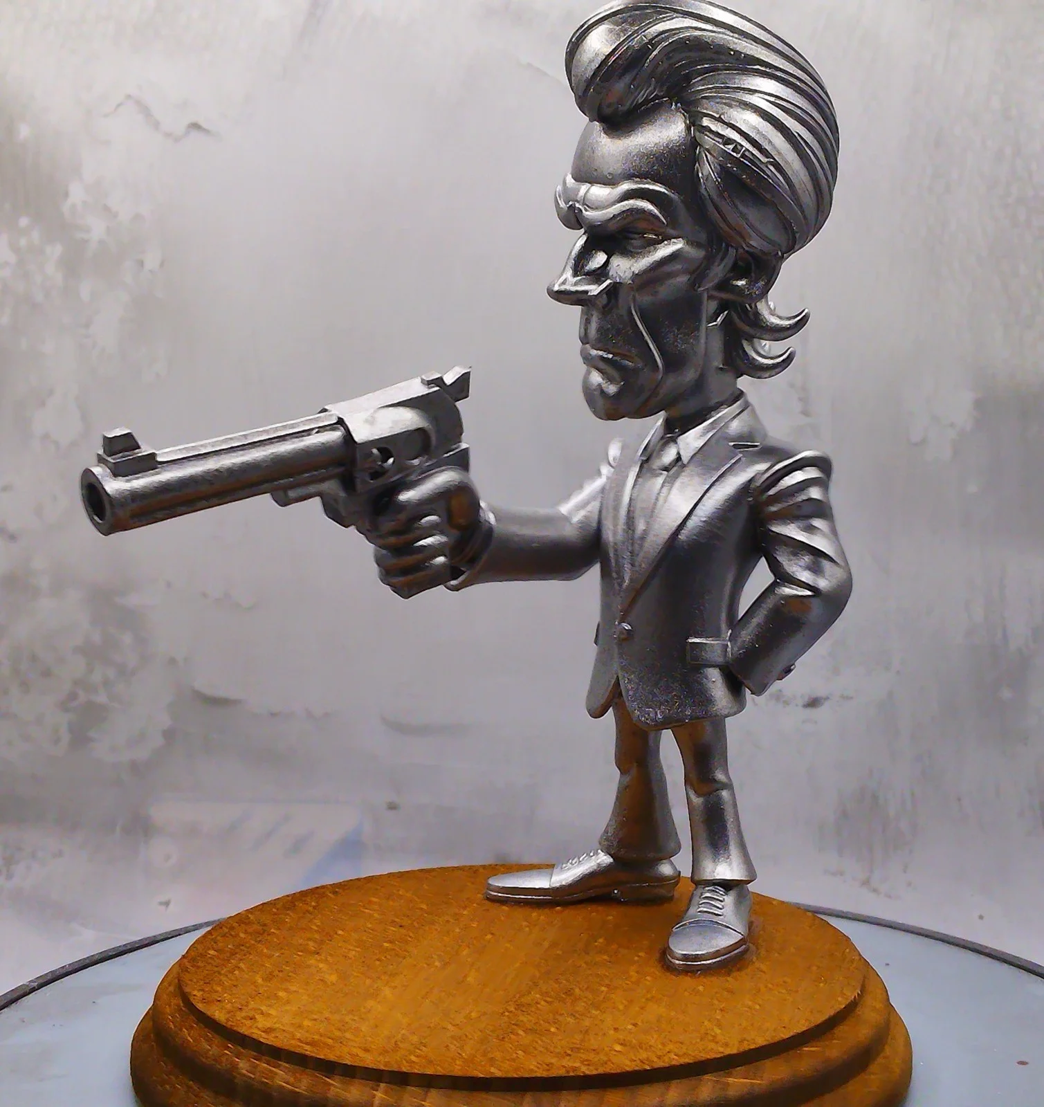 Clint Eastwood 'Dirty Harry' Statue - Metallic Silver Finish from Cave Craft, image 2