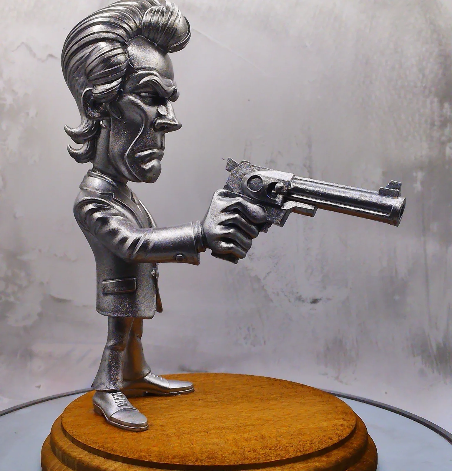 Clint Eastwood 'Dirty Harry' Statue - Metallic Silver Finish from Cave Craft, image 4