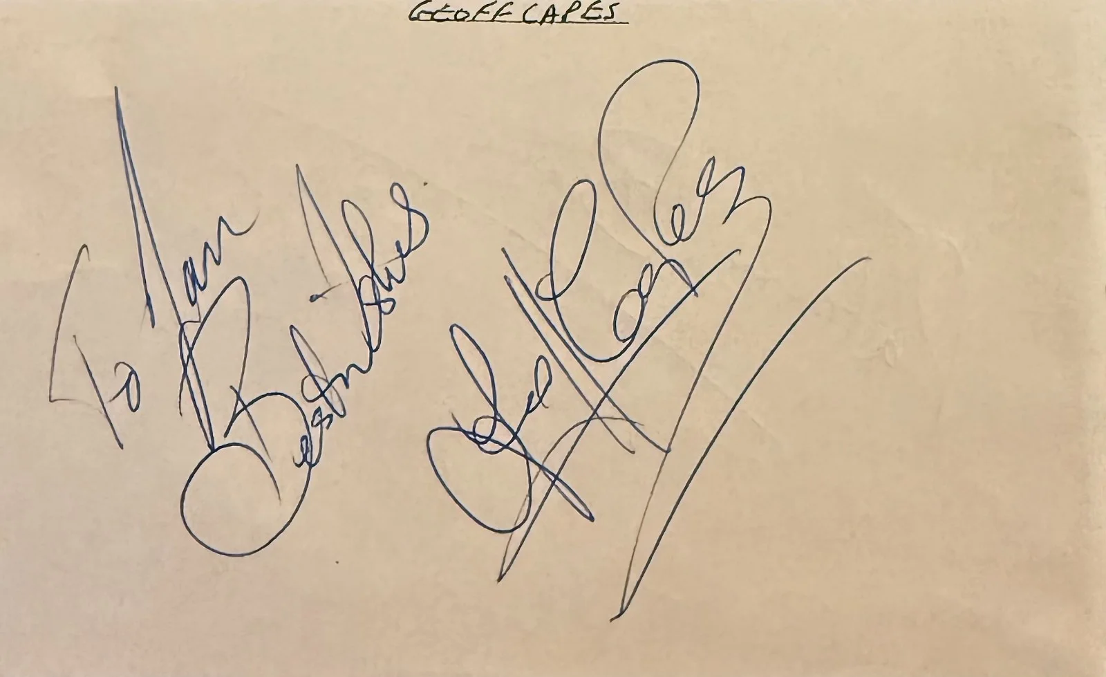 Patricia Brake, Geoff Capes — PATRICIA BRAKE & GEOFF CAPES Dual Signed Autograph 3x5 ALBUM PAGE LORNA DOONE, изображение 4