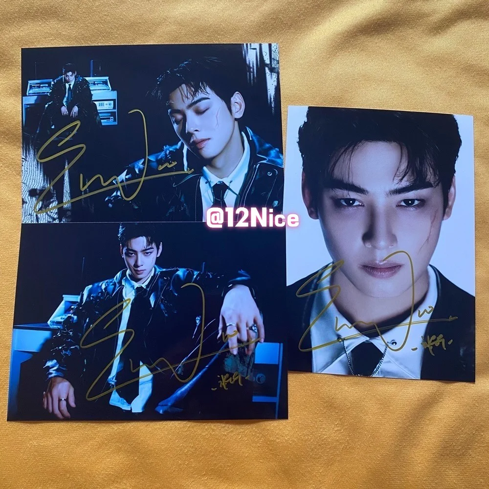 ASTRO Cha EunWoo Autographed Photo ELSE 4*6 Autographs Collectibles 202602 #Nice, изображение 2