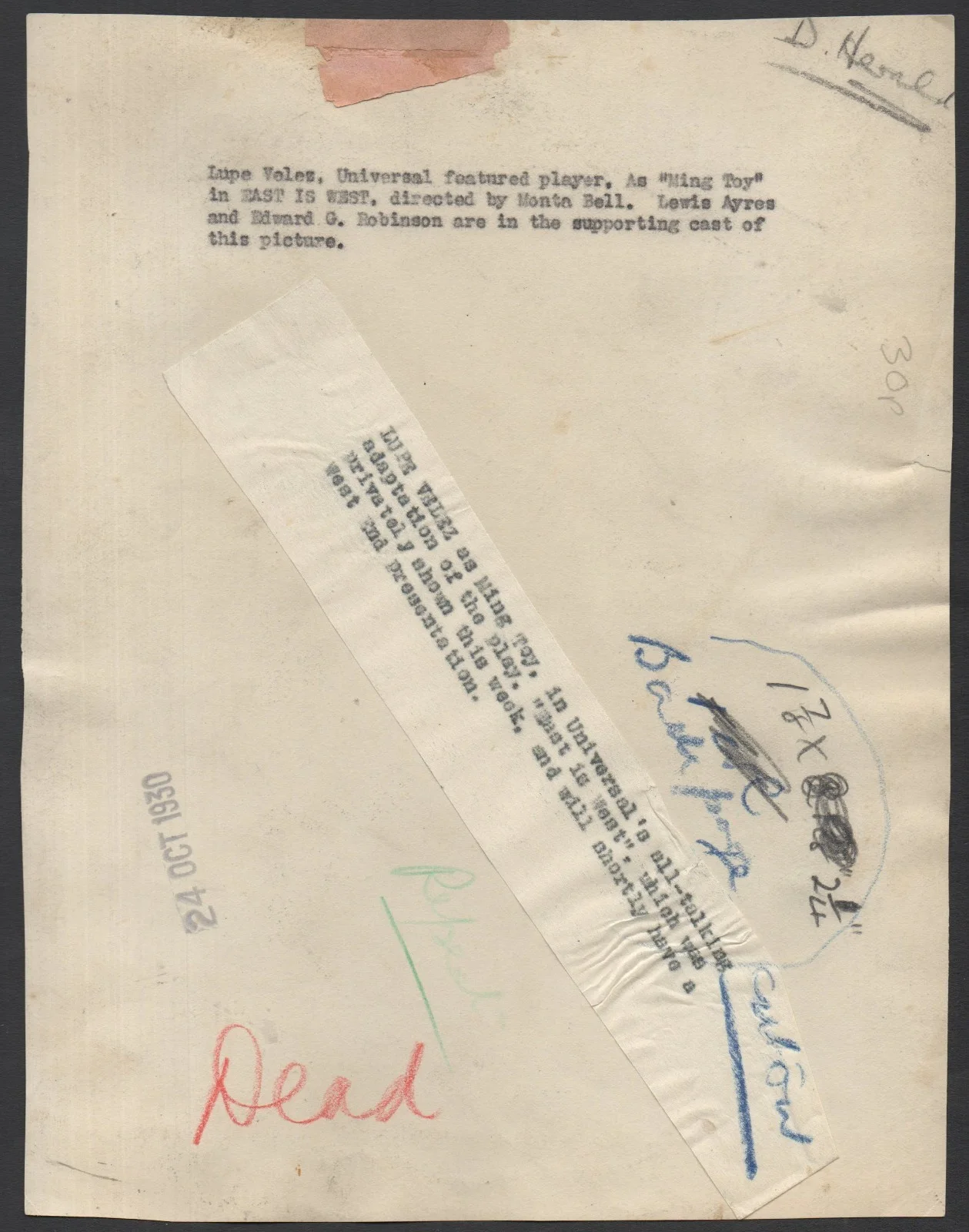 EAST IS WEST 1930 Lupe Velez Monta Bell China oriental STILL, image 2
