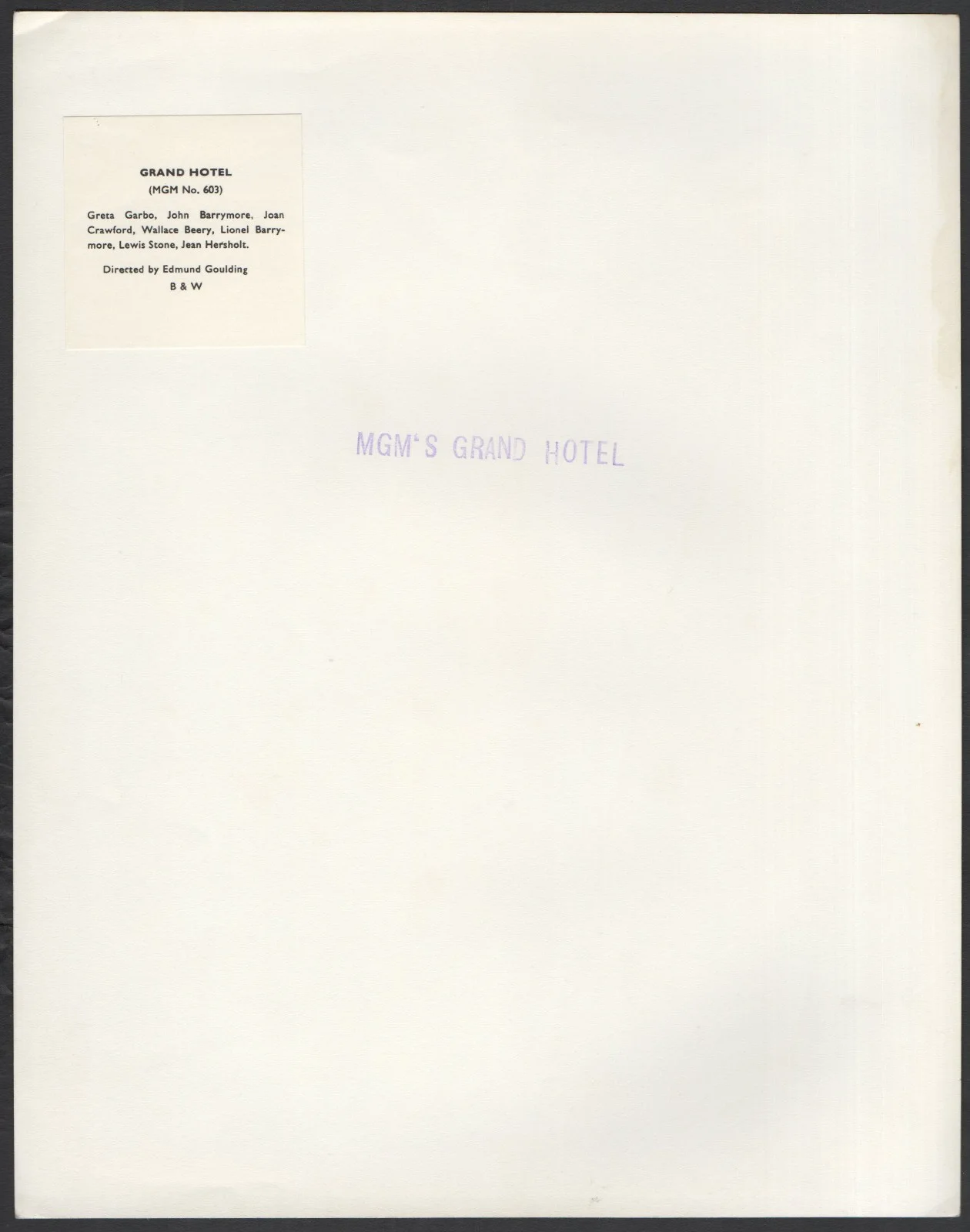 GRAND HOTEL 1932 Greta Garbo telephone 10x8 STILL, image 2