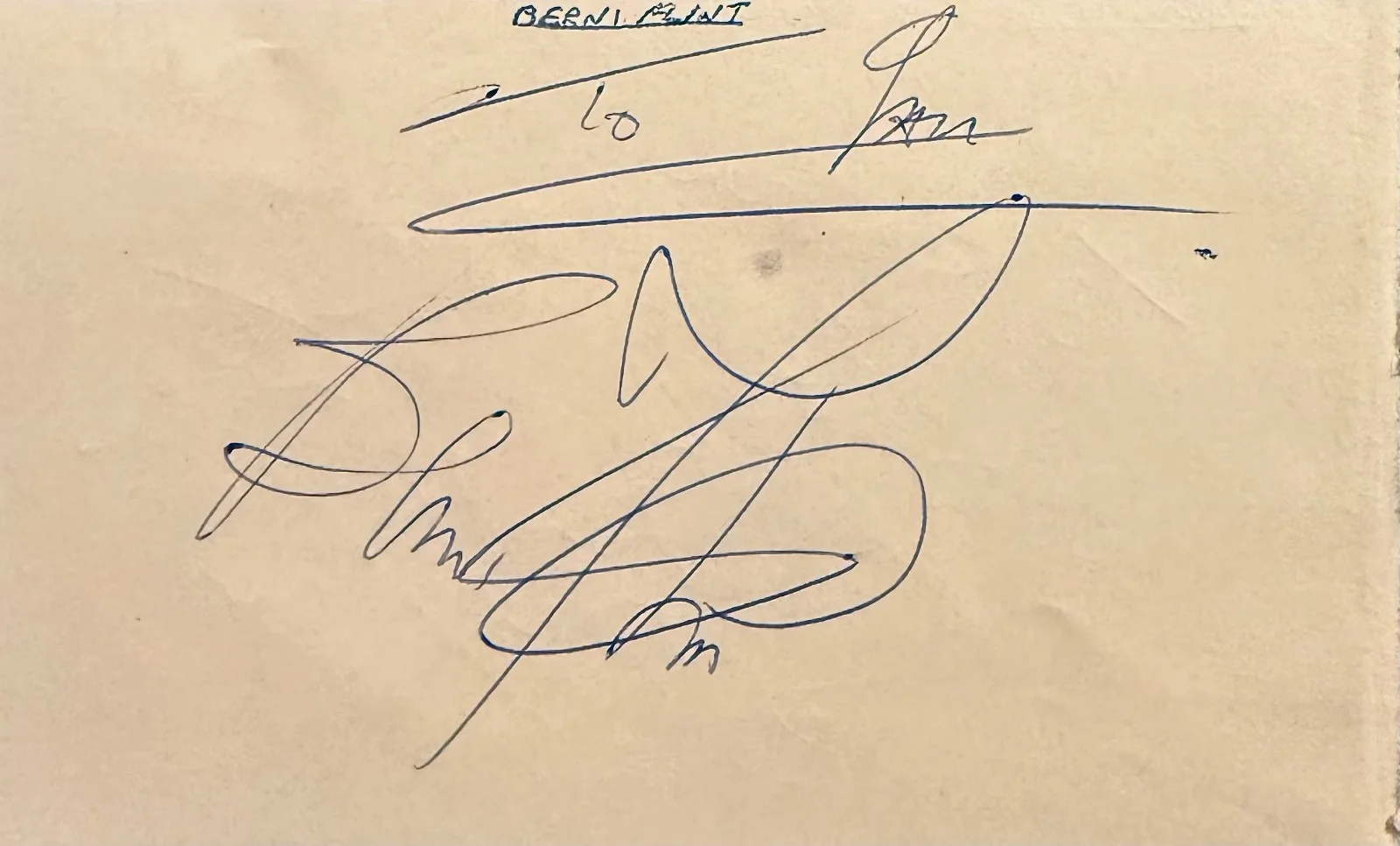 Sally Watts, Berni Flint — SALLY WATTS & BERNI FLINT Dual Signed Autographed 3"x5" ALBUM PAGE BILLY LIAR, image 3