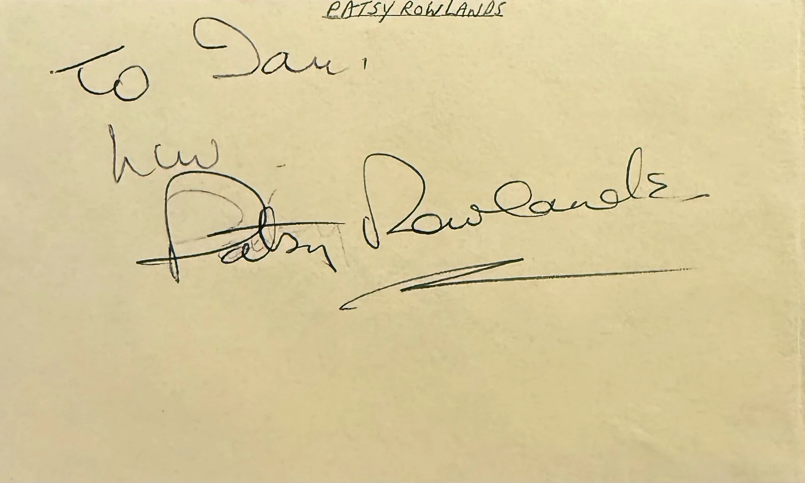 Patsy Rowlands — PATSY ROWLANDS Autograph Signed 3x5 ALBUM PAGE Bless This House CARRY ON FILMS, image 3